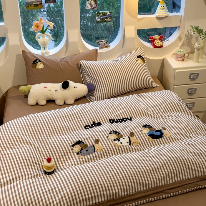 91家纺网 家纺一手货源 找家纺 （总）席世家 2025新款全棉磨毛毛巾绣四件套