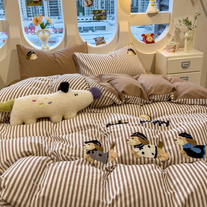 91家纺网 家纺一手货源 找家纺 （总）席世家 2025新款全棉磨毛毛巾绣四件套