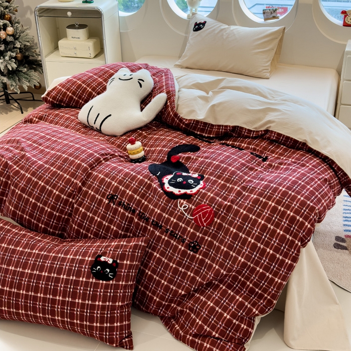 91家纺网 家纺一手货源 找家纺 （总）席世家 2025新款全棉磨毛毛巾绣四件套