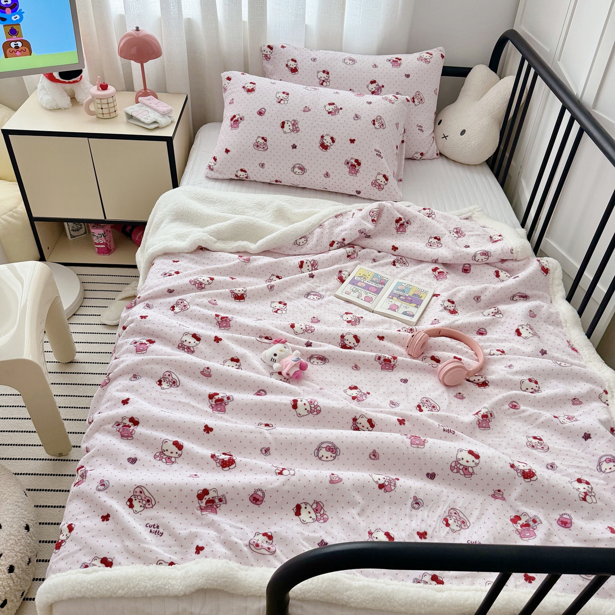 91家纺网 家纺一手货源 找家纺 （总）大元 2025新款ins加厚小清新牛奶绒羊羔绒毛毯午睡毯沙发盖毯