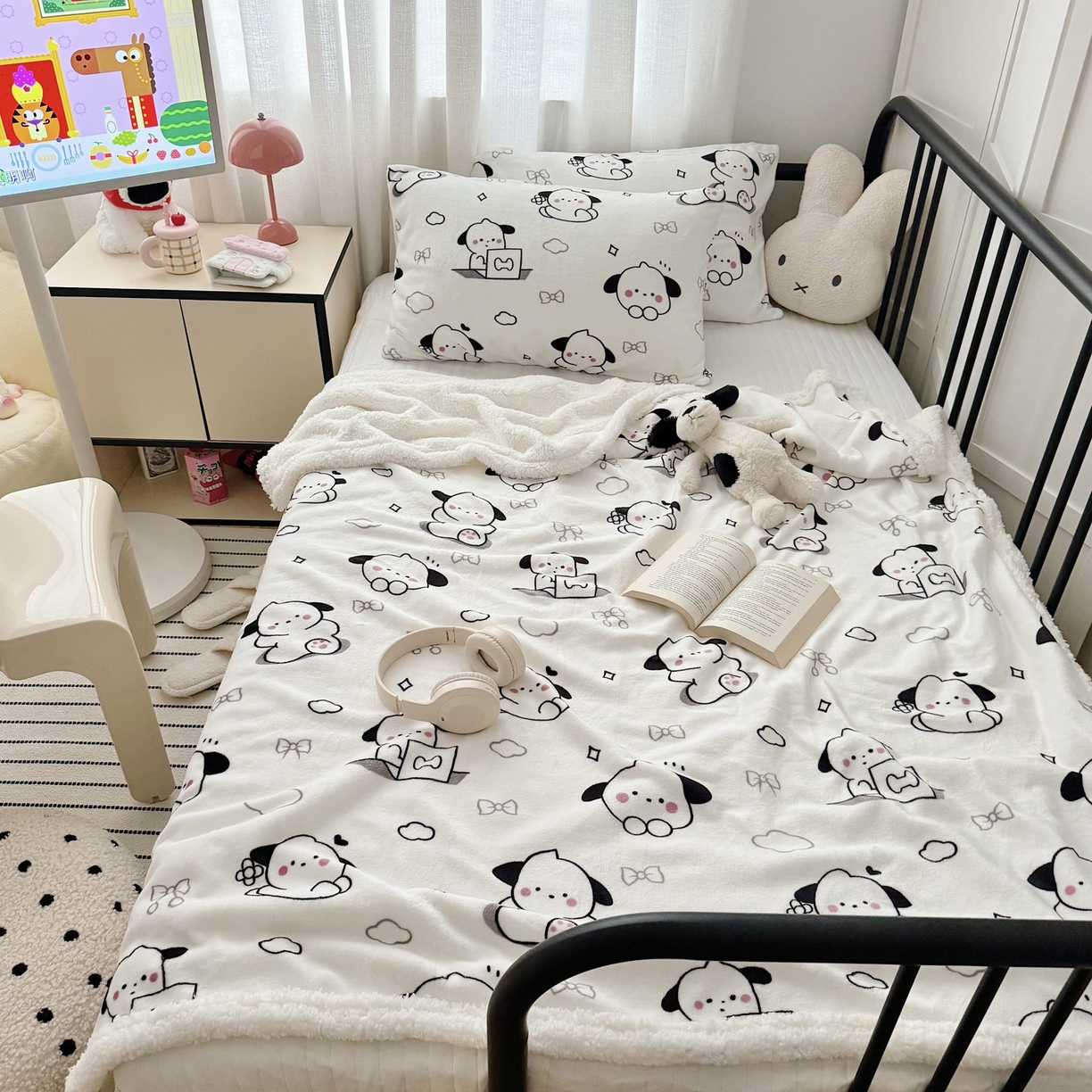 91家纺网 家纺一手货源 找家纺 （总）大元 2025新款ins加厚小清新牛奶绒羊羔绒毛毯午睡毯沙发盖毯