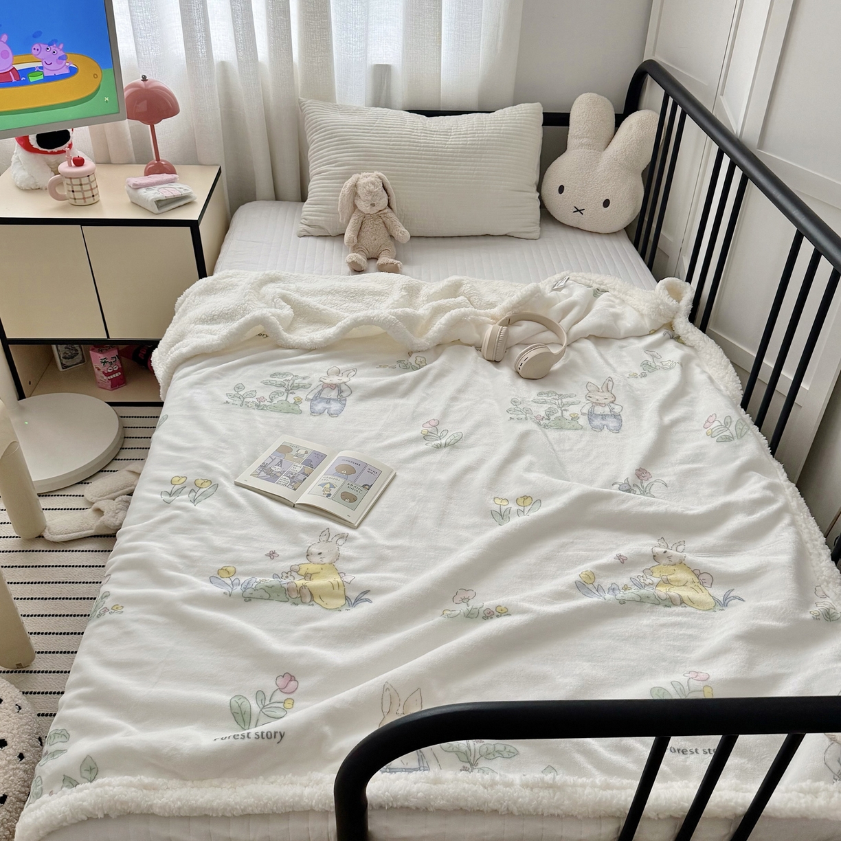 91家纺网 家纺一手货源 找家纺 （总）大元 2025新款ins加厚小清新牛奶绒羊羔绒毛毯午睡毯沙发盖毯