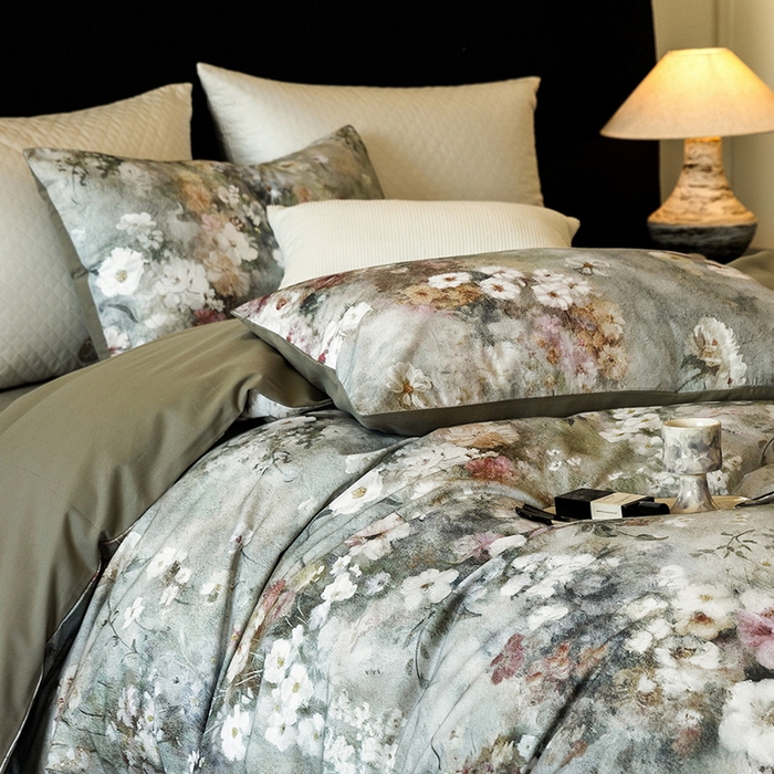 91家纺网 家纺一手货源 找家纺 立奥被业 2025新款全棉高密磨毛数码印花四件套（控价199）梵高绿