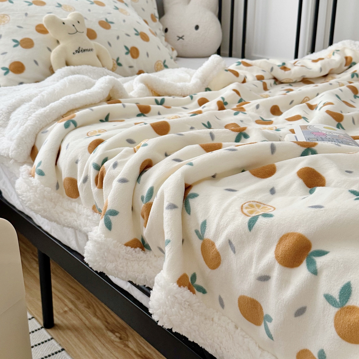 91家纺网 家纺一手货源 找家纺 （总）大元 2025新款ins加厚小清新牛奶绒羊羔绒毛毯午睡毯沙发盖毯