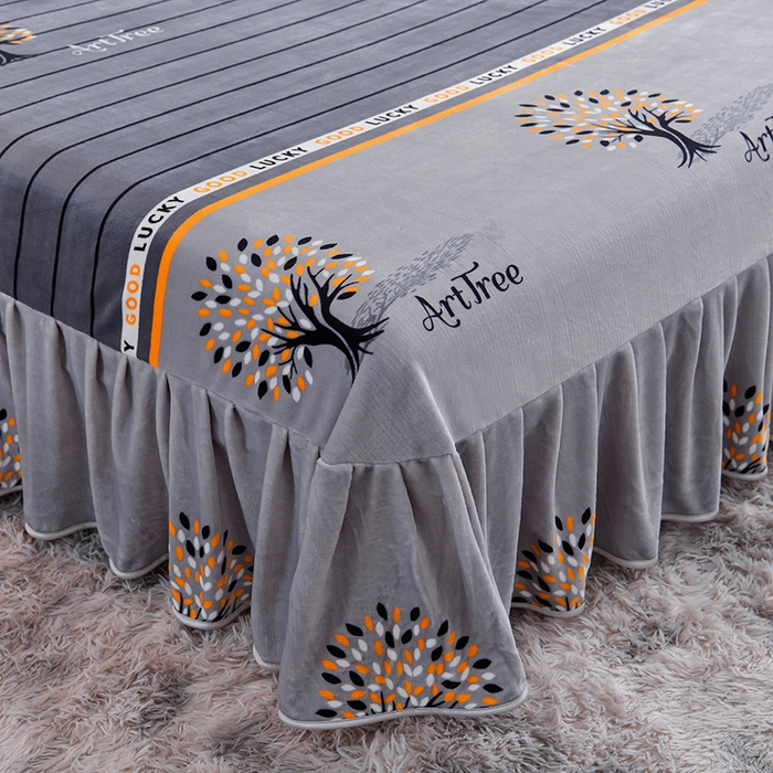 91家纺网 家纺一手货源 找家纺 赛丽雅 2025新款牛奶绒床裙四件套8-9斤法莱绒直播爆款日产2万套 摇钱树