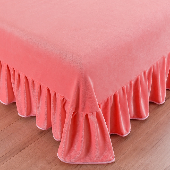 91家纺网 家纺一手货源 找家纺 赛丽雅 2025新款牛奶绒床裙四件套8-9斤法莱绒直播爆款日产2万套 郁金香 