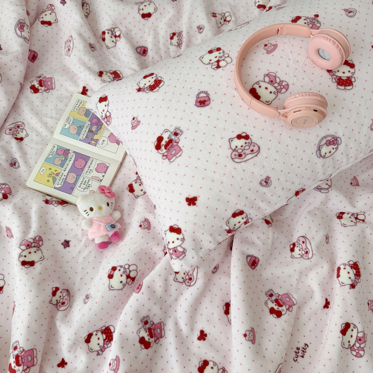 91家纺网 家纺一手货源 找家纺 大元 2025新款ins加厚小清新牛奶绒羊羔绒毛毯午睡毯沙发盖毯 超甜小猫咪