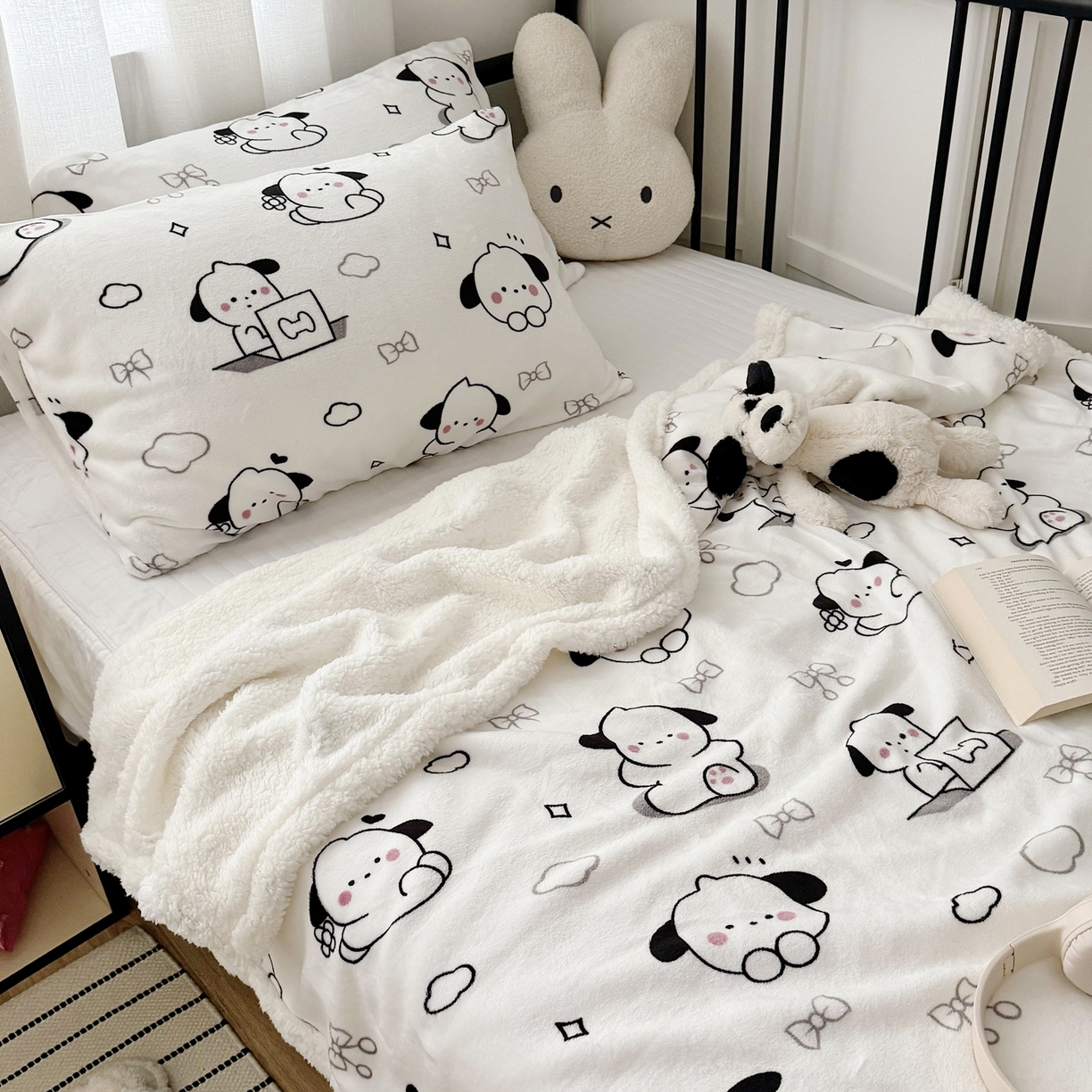 91家纺网 家纺一手货源 找家纺 大元 2025新款ins加厚小清新牛奶绒羊羔绒毛毯午睡毯沙发盖毯 狗狗时代