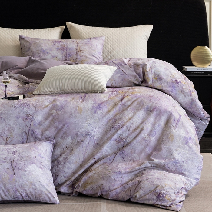 91家纺网 家纺一手货源 找家纺 立奥被业 2025新款全棉高密磨毛数码印花四件套（控价199）丛林粉