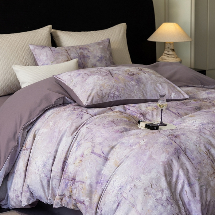 立奥被业 2025新款全棉高密磨毛数码印花四件套（控价199）丛林粉