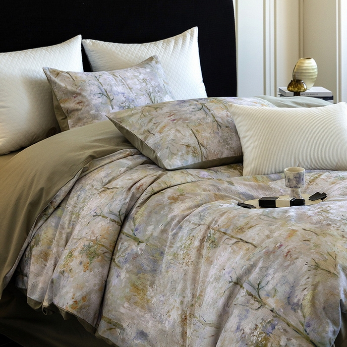 立奥被业 2025新款全棉高密磨毛数码印花四件套（控价199）丛林绿