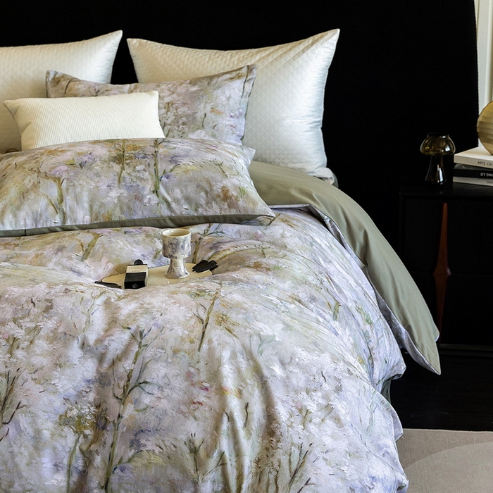 91家纺网 家纺一手货源 找家纺 立奥被业 2025新款全棉高密磨毛数码印花四件套（控价199）丛林绿