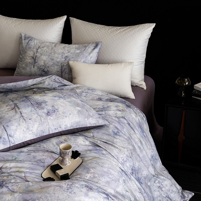 91家纺网 家纺一手货源 找家纺 立奥被业 2025新款全棉高密磨毛数码印花四件套（控价199）丛林紫