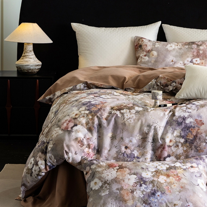 91家纺网 家纺一手货源 找家纺 立奥被业 2025新款全棉高密磨毛数码印花四件套（控价199）梵高咖