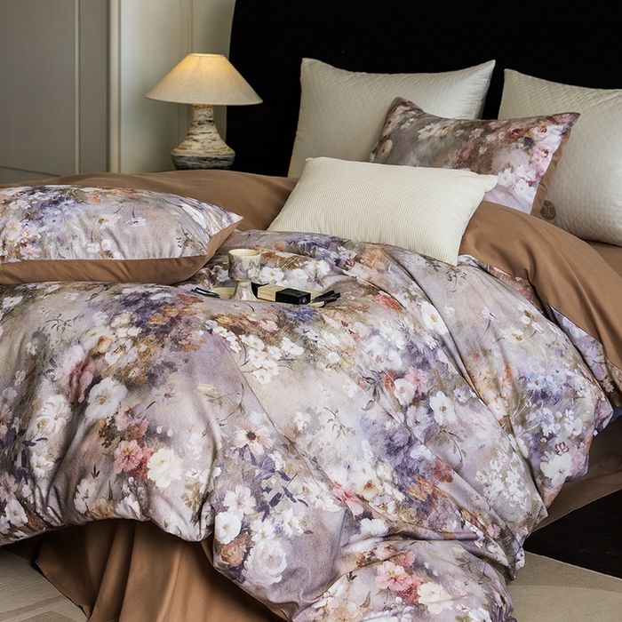 91家纺网 家纺一手货源 找家纺 立奥被业 2025新款全棉高密磨毛数码印花四件套（控价199）梵高咖