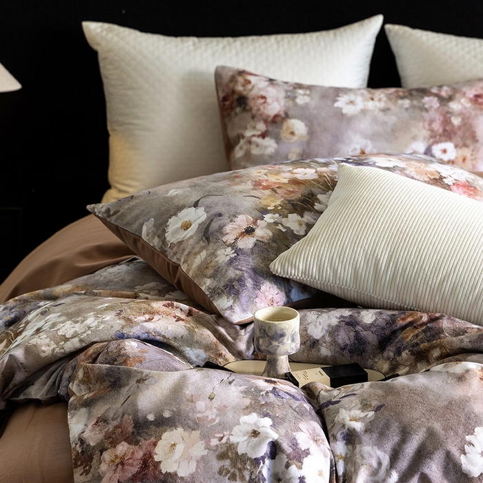 91家纺网 家纺一手货源 找家纺 立奥被业 2025新款全棉高密磨毛数码印花四件套（控价199）梵高咖