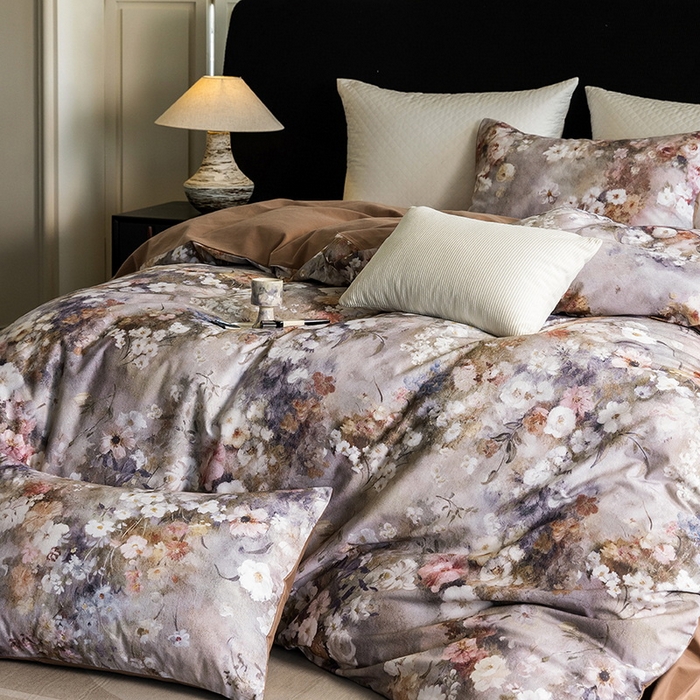 91家纺网 家纺一手货源 找家纺 立奥被业 2025新款全棉高密磨毛数码印花四件套（控价199）梵高咖