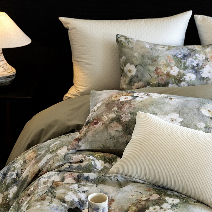 91家纺网 家纺一手货源 找家纺 立奥被业 2025新款全棉高密磨毛数码印花四件套（控价199）梵高绿