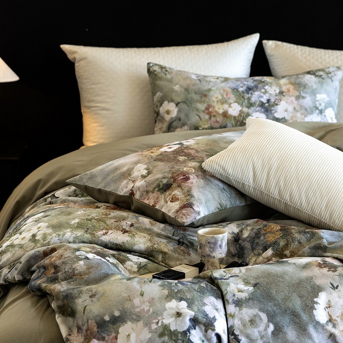 91家纺网 家纺一手货源 找家纺 立奥被业 2025新款全棉高密磨毛数码印花四件套（控价199）梵高绿