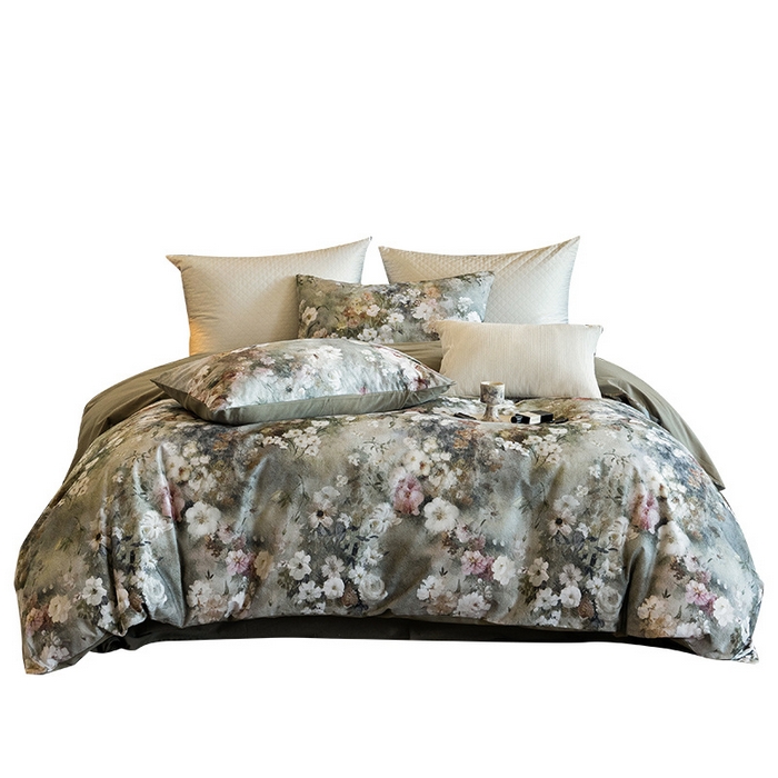 91家纺网 家纺一手货源 找家纺 立奥被业 2025新款全棉高密磨毛数码印花四件套（控价199）梵高绿