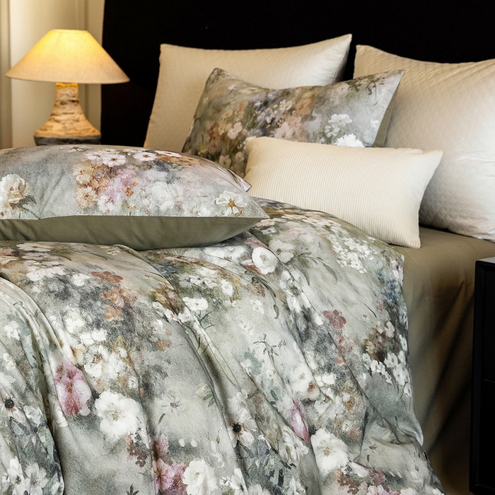 91家纺网 家纺一手货源 找家纺 立奥被业 2025新款全棉高密磨毛数码印花四件套（控价199）梵高绿