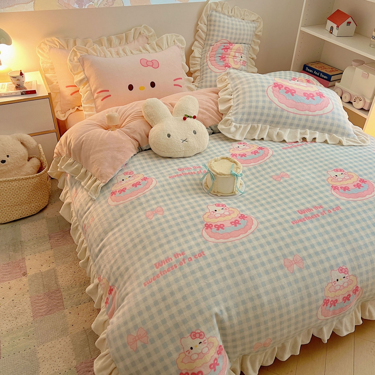 91家纺网 家纺一手货源 找家纺 （总）沐慕 2025新款高克重花边款牛奶绒四件套