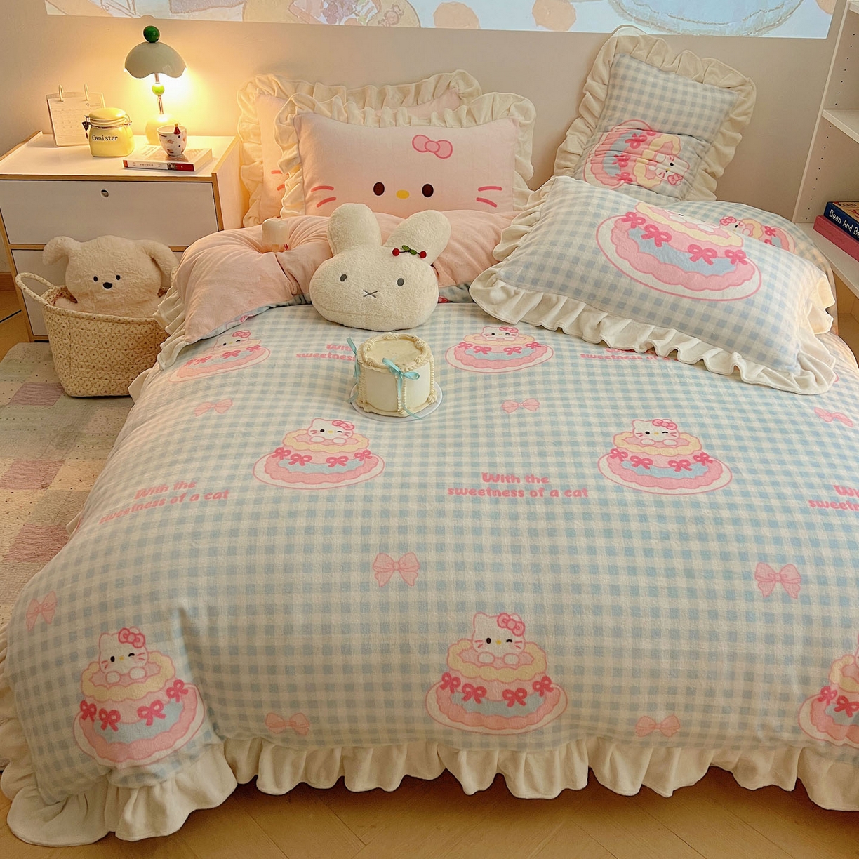 91家纺网 家纺一手货源 找家纺 （总）沐慕 2025新款高克重花边款牛奶绒四件套