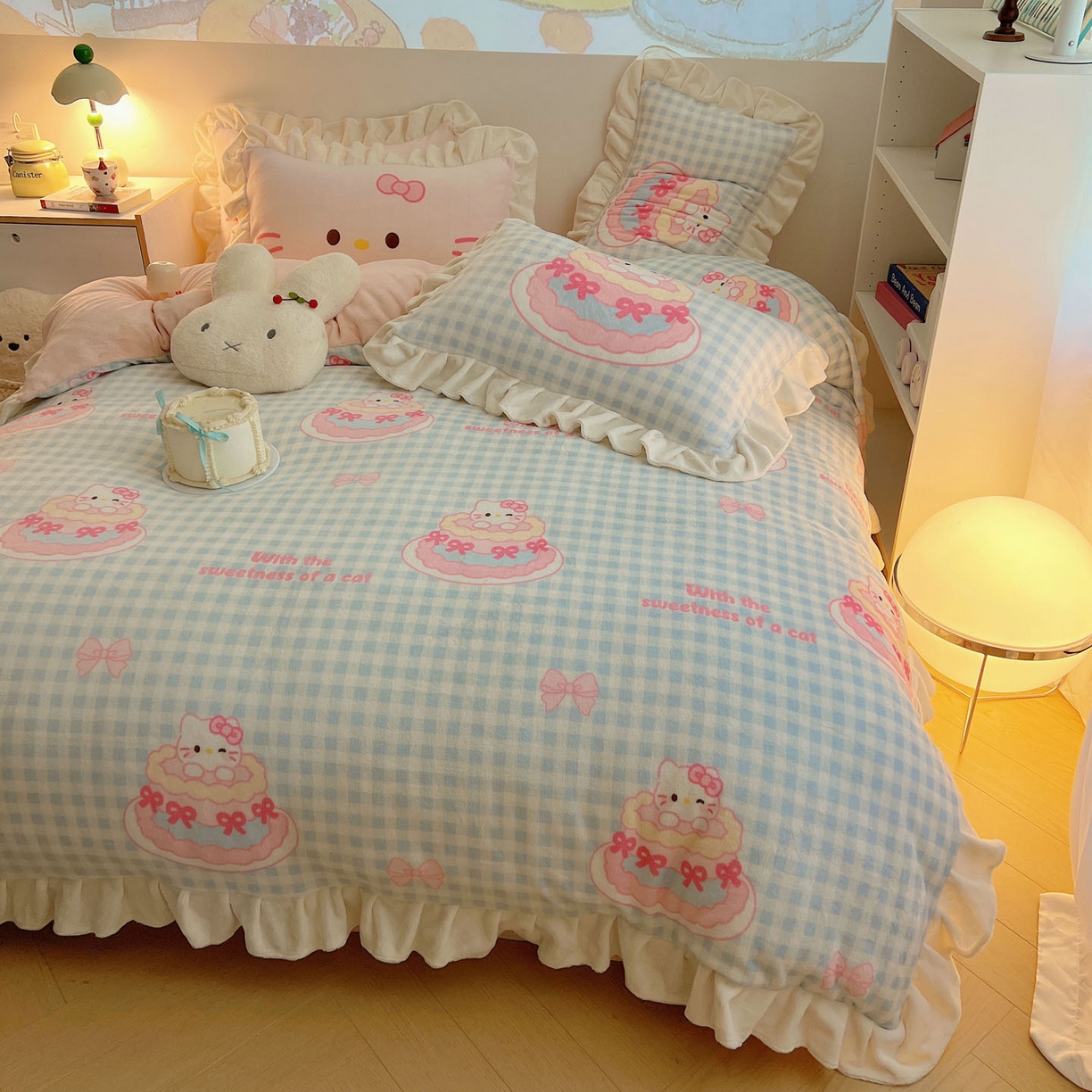 91家纺网 家纺一手货源 找家纺 （总）沐慕 2025新款高克重花边款牛奶绒四件套