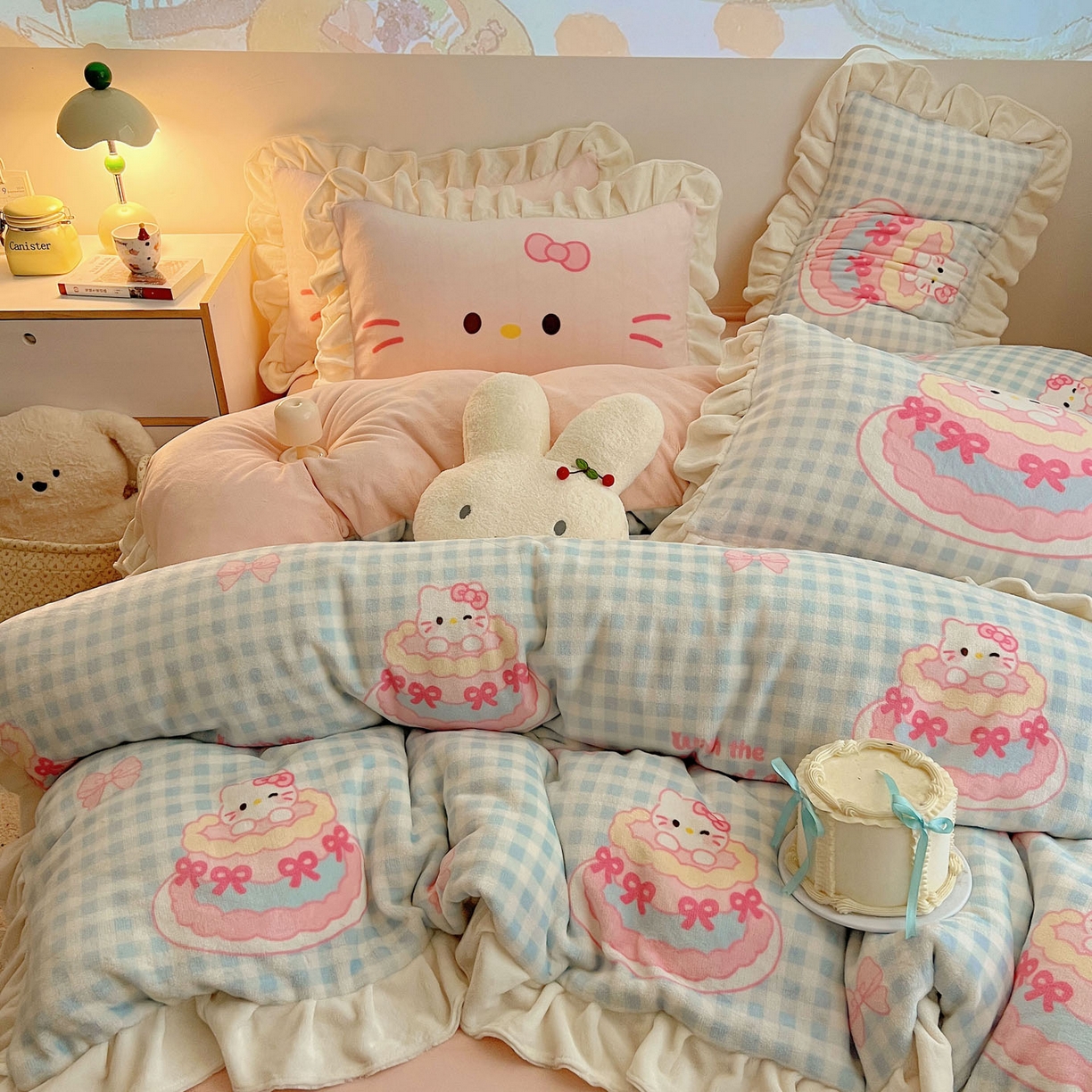 91家纺网 家纺一手货源 找家纺 （总）沐慕 2025新款高克重花边款牛奶绒四件套