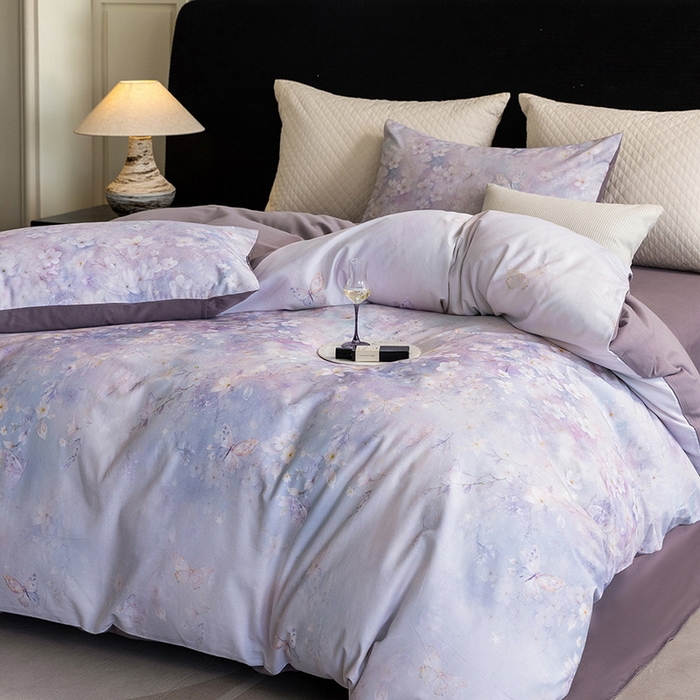 91家纺网 家纺一手货源 找家纺 立奥被业 2025新款全棉高密磨毛数码印花四件套（控价199）莫里斯紫