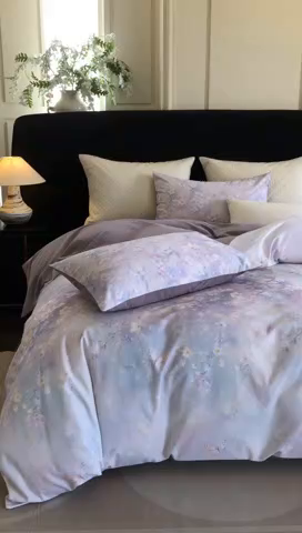 91家纺网 家纺一手货源 找家纺 立奥被业 2025新款全棉高密磨毛数码印花四件套（控价199）莫里斯紫