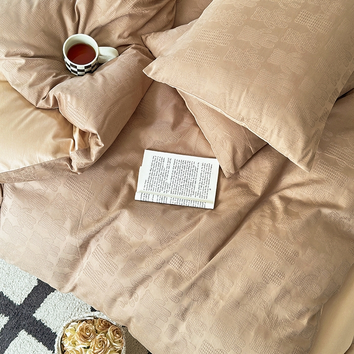 91家纺网 家纺一手货源 找家纺 （总）菡宝 2025新款全棉纯棉色织小提花四件套支持定制定做尺寸