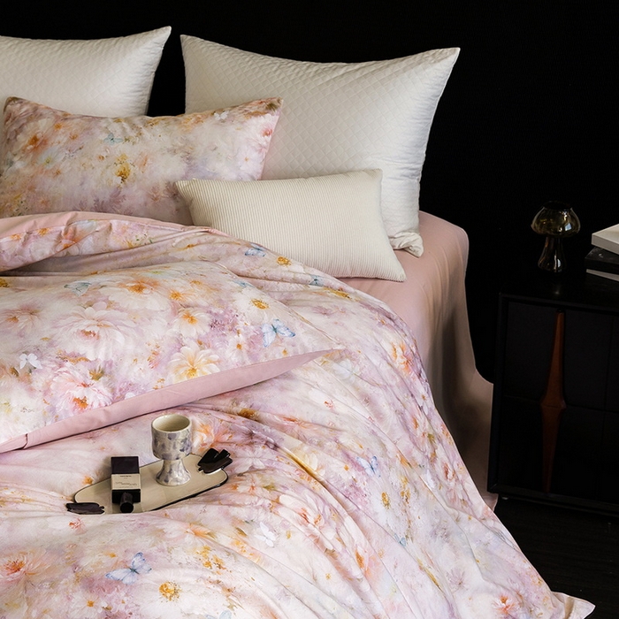 91家纺网 家纺一手货源 找家纺 立奥被业 2025新款全棉高密磨毛数码印花四件套（控价199）秋华粉