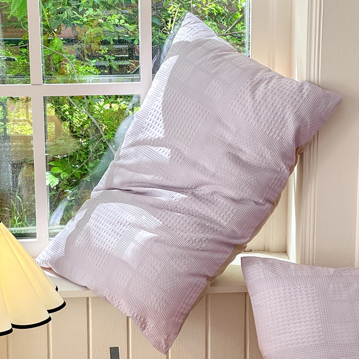 91家纺网 家纺一手货源 找家纺 菡宝 2025新款全棉纯棉色织小提花四件套支持定制定做尺寸 大方块紫