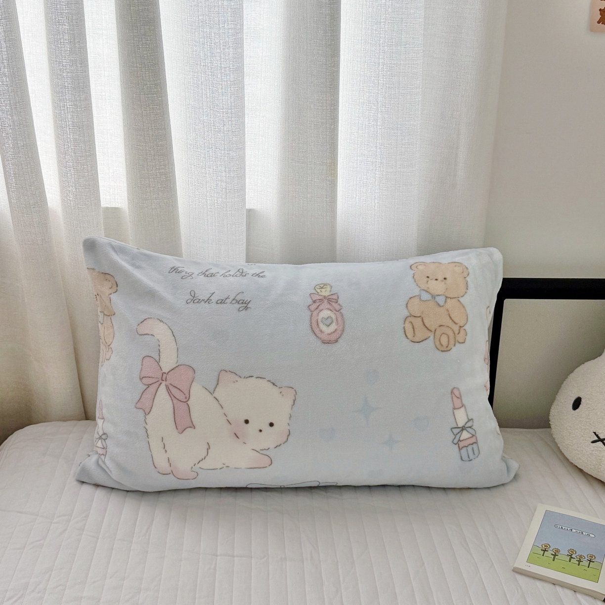 91家纺网 家纺一手货源 找家纺 大元 2025新款ins加厚小清新牛奶绒羊羔绒毛毯午睡毯沙发盖毯 礼物猫