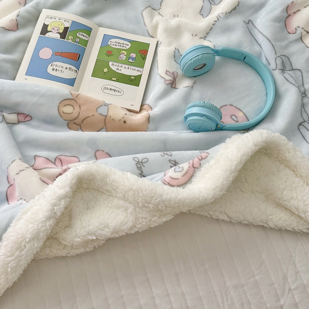 91家纺网 家纺一手货源 找家纺 大元 2025新款ins加厚小清新牛奶绒羊羔绒毛毯午睡毯沙发盖毯 礼物猫