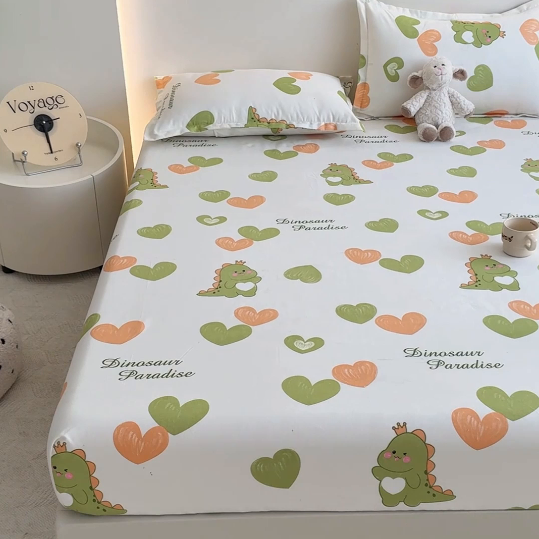 91家纺网 家纺一手货源 找家纺 梦舒阳 2025新款磨毛植物羊绒单床笠三件套单品床笠 心情爱恋