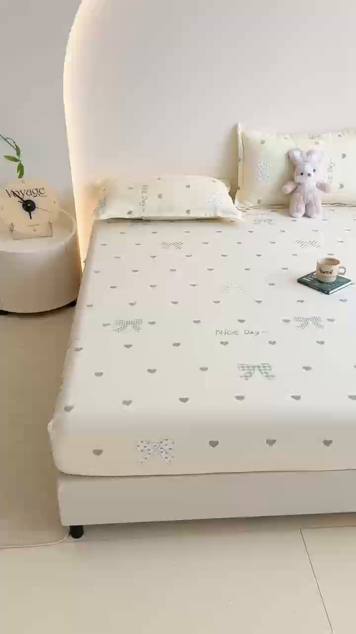 91家纺网 家纺一手货源 找家纺 梦舒阳 2025新款磨毛植物羊绒单床笠三件套单品床笠 伊莎贝拉