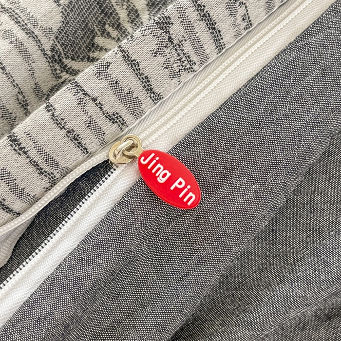 91家纺网 家纺一手货源 找家纺 菡宝 2025新款全棉纯棉色织双层纱提花四件套支持定制定做尺寸 蝶舞-灰