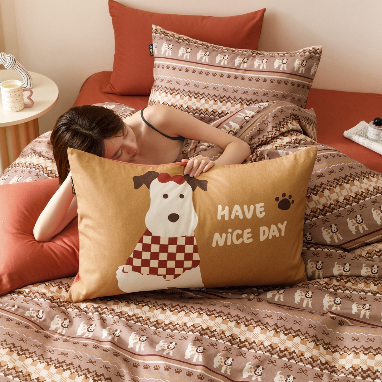 91家纺网 家纺一手货源 找家纺 （总）RYB红黄兰 2025新款费尔岛系全棉纯棉加厚磨毛数码印花四件套