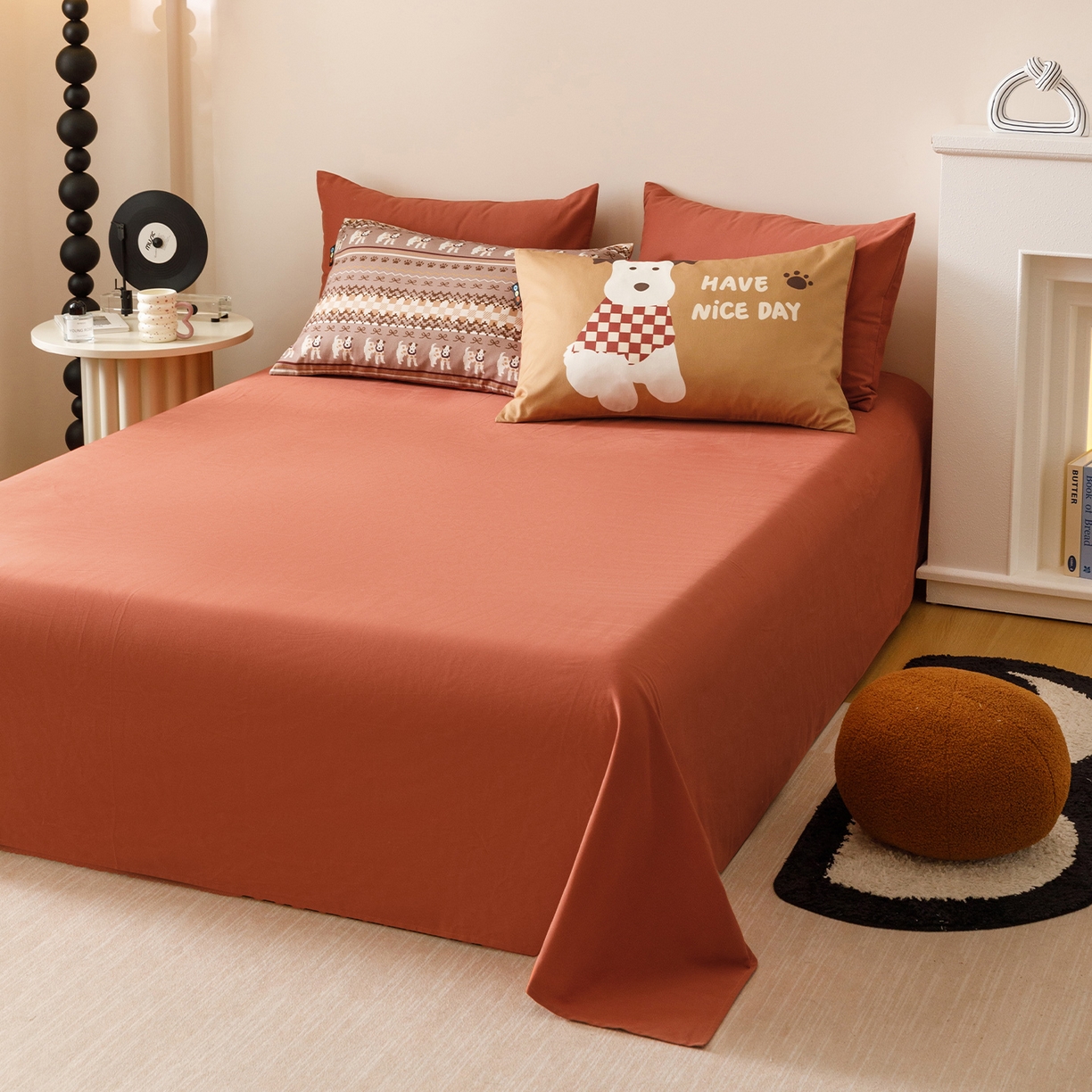 91家纺网 家纺一手货源 找家纺 （总）RYB红黄兰 2025新款费尔岛系全棉纯棉加厚磨毛数码印花四件套