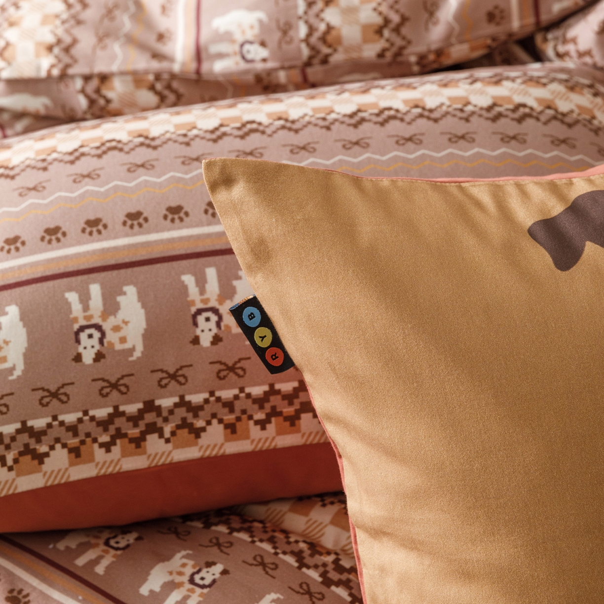 91家纺网 家纺一手货源 找家纺 （总）RYB红黄兰 2025新款费尔岛系全棉纯棉加厚磨毛数码印花四件套