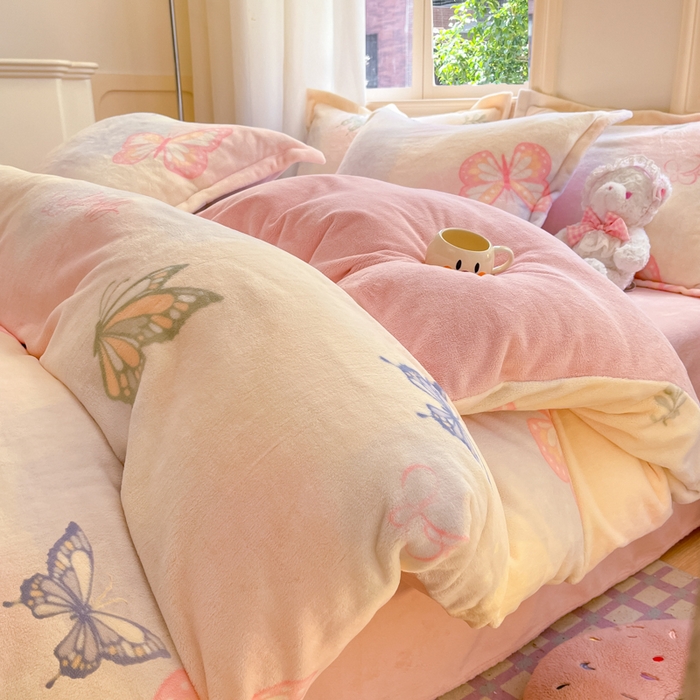 91家纺网 家纺一手货源 找家纺 （总）沐慕 2025新款高克重牛奶绒四件套