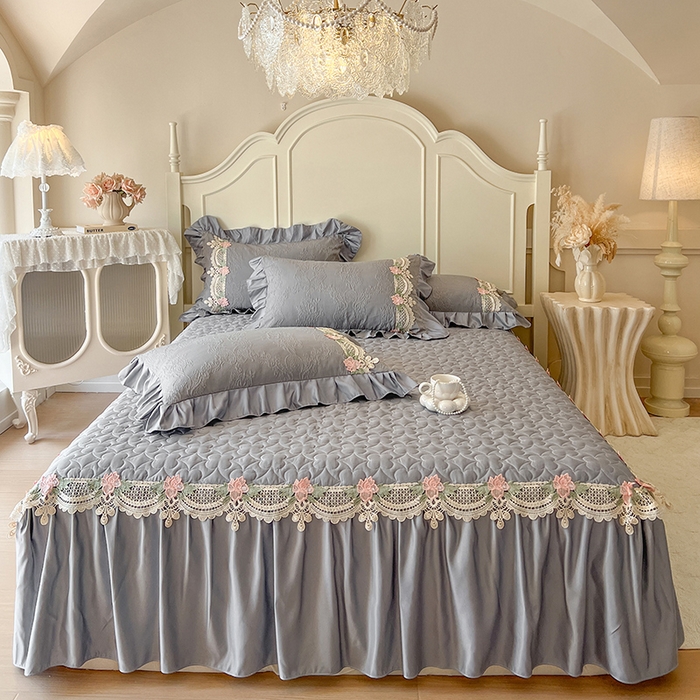 91家纺网 家纺一手货源 找家纺 （总）网红馆（ck家纺） 2025新款水洗真丝蕾丝刺绣床裙系列-慕尚