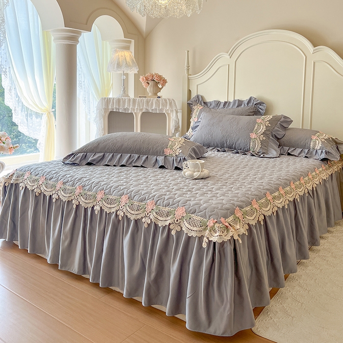 91家纺网 家纺一手货源 找家纺 （总）网红馆（ck家纺） 2025新款水洗真丝蕾丝刺绣床裙系列-慕尚