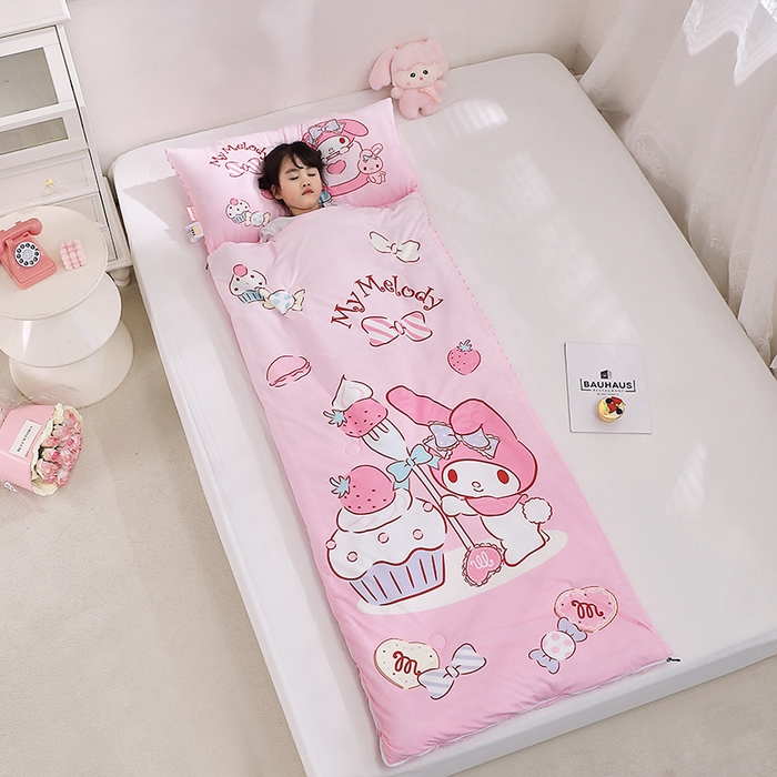 91家纺网 家纺一手货源 找家纺 （总）八零年代 2025新款三丽鸥正版秋冬加厚儿童一体睡袋大宝宝绒防踢被大版卡通懒人被子（含防伪标）