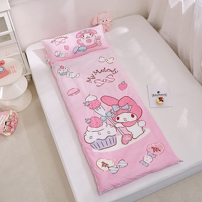 91家纺网 家纺一手货源 找家纺 （总）八零年代 2025新款三丽鸥正版秋冬加厚儿童一体睡袋大宝宝绒防踢被大版卡通懒人被子（含防伪标）