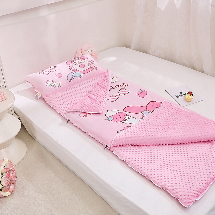 91家纺网 家纺一手货源 找家纺 （总）八零年代 2025新款三丽鸥正版秋冬加厚儿童一体睡袋大宝宝绒防踢被大版卡通懒人被子（含防伪标）