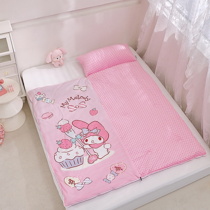 91家纺网 家纺一手货源 找家纺 （总）八零年代 2025新款三丽鸥正版秋冬加厚儿童一体睡袋大宝宝绒防踢被大版卡通懒人被子（含防伪标）