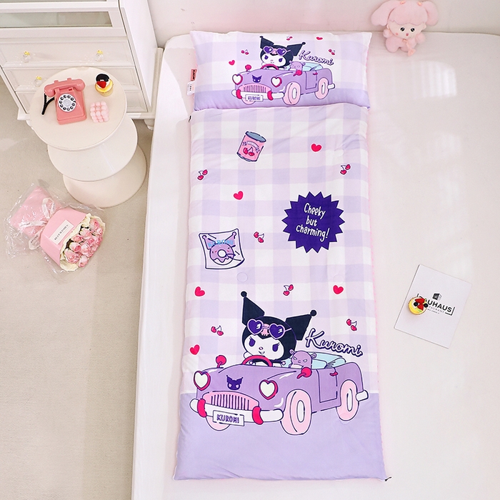 91家纺网 家纺一手货源 找家纺 （总）八零年代 2025新款三丽鸥正版秋冬加厚儿童一体睡袋大宝宝绒防踢被大版卡通懒人被子（含防伪标）